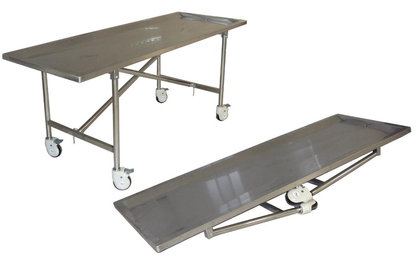 Embalming Adjustable and Foldable Table, Stainless Steel, Tilting<br>600 lb. Capacity, 6