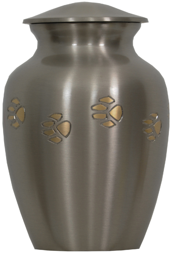 224-G - Half Size Brass Urn<br>Velvet Box <br>5 1/2