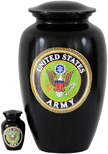 250-A - Brass Urn<br>Army, Black