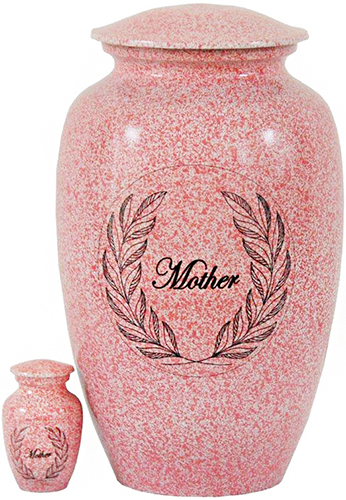 261-A - Brass Urn<br> Mother, Pink and White Speckles