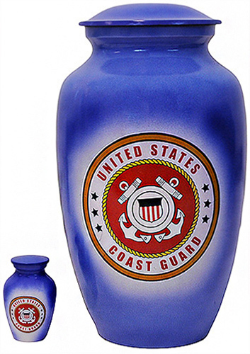 302-A - Brass Urn<br>Blue/w<br> US Coast Guard