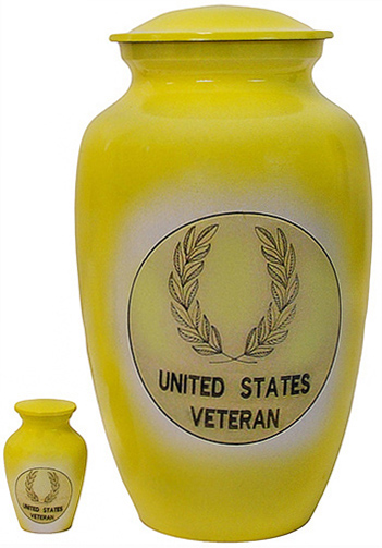 305-A - Brass Urn<br>Yellow/w United States<br>Veteran