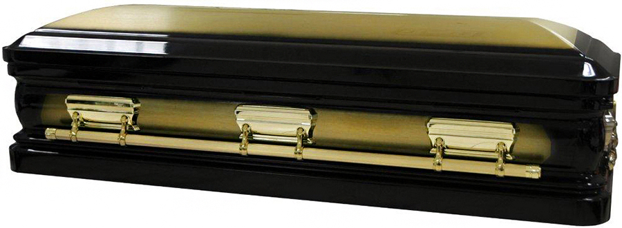 4617priest A -  Priest Casket, Like 8376-FC<br>BLK/ Gold, Top Comes off