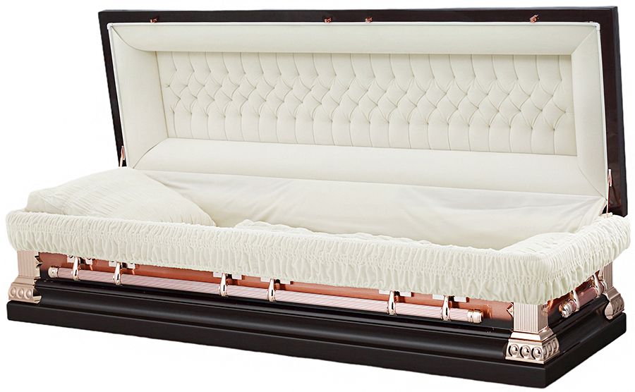 4738-Bronze Full Couch Metallic Brown W/ Brushed Copper <br> White Velvet Interior