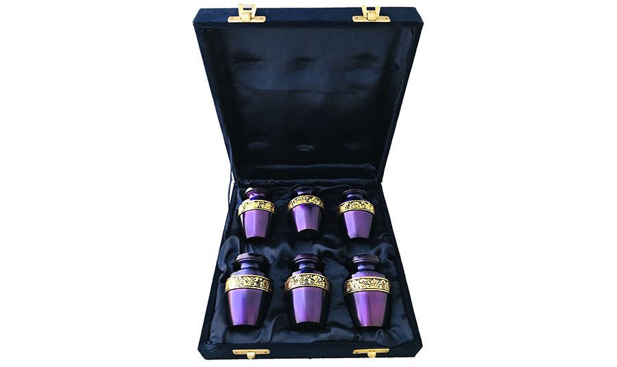 064-B- 6 Mini Purple w/Gold Trim