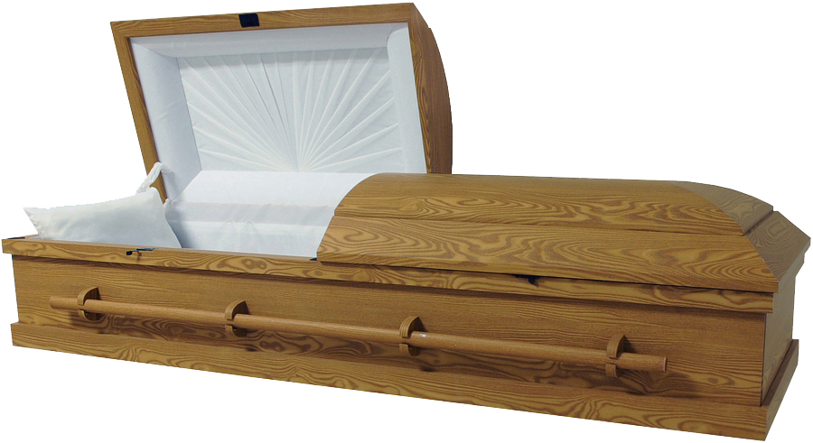 7907 - Cremation Casket (MDF) <br>White Crepe  Interior<br>No Bed, Minimal Metal Parts