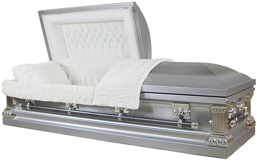 8923ss - Stainless Steel Casket<br>Natural Brush Silver Finish