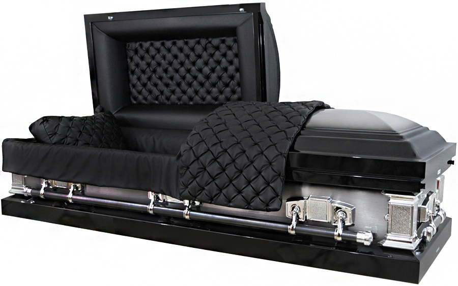 8221 - Black w/ Natural Brush 18ga<br>Black Quilted Leather Look, Silver Hardware