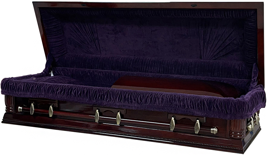 8821-FC - Full Couch Solid Poplar wood, Dark Purple Velvet Lining