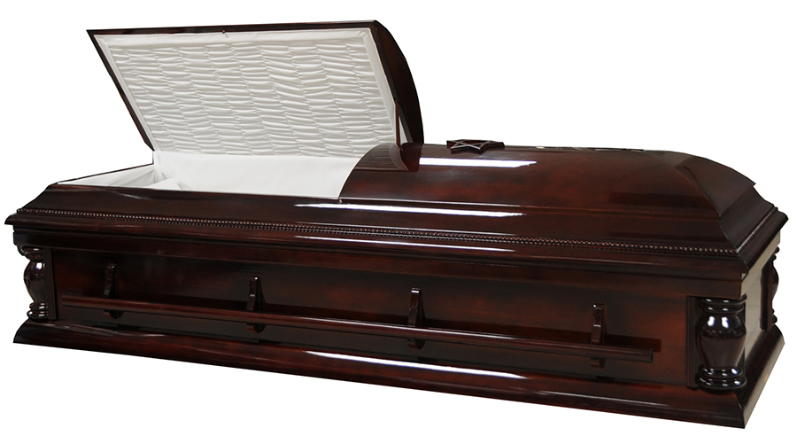 9351-X -Oversized Solid Poplar Jewish Casket<br>White Crepe Interior<br>With or Without Star of Davi