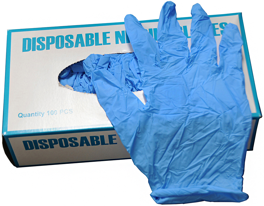Large Size Plastic Gloves, Nitrile <br> 100/box=$11.95, 1000/case=$100