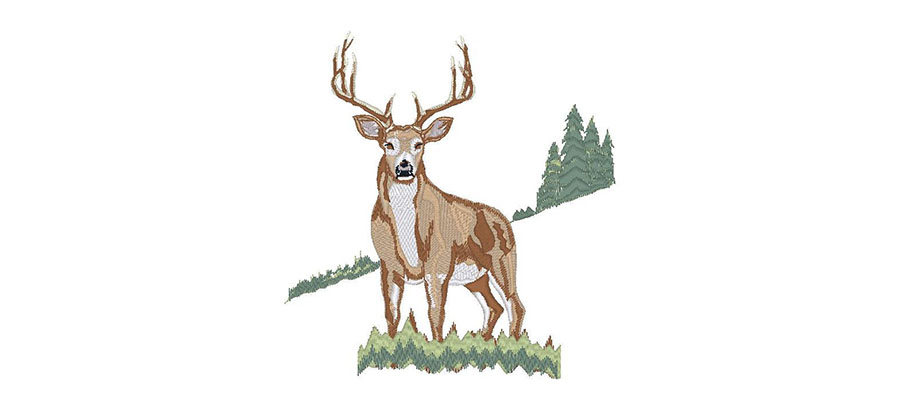 581-A-Deer On Grass Head Panel
