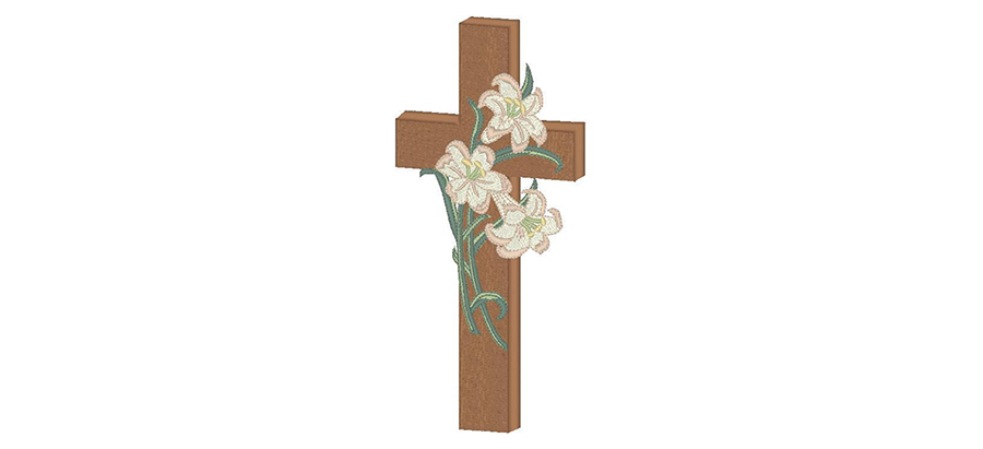 SP-621-Cross with Lilies Head Panel