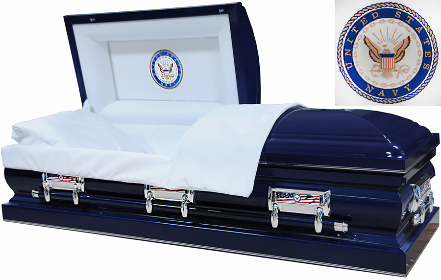 Best Price Caskets: 8287 - U. S. Navy Casket (18ga) Navy Blue Finish ...